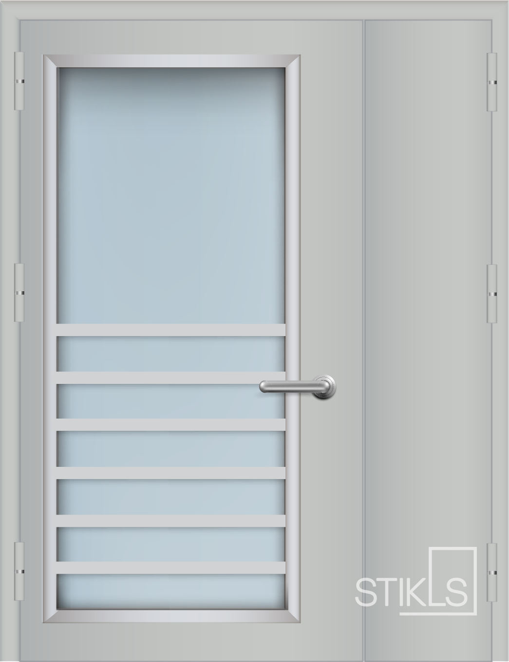 Дверь стальная техническая для переходного балкона с остеклением ДМТ-П