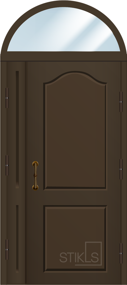 Дверь стальная входная с МДФ и арочной фрамугой ДСН Ф МДФ