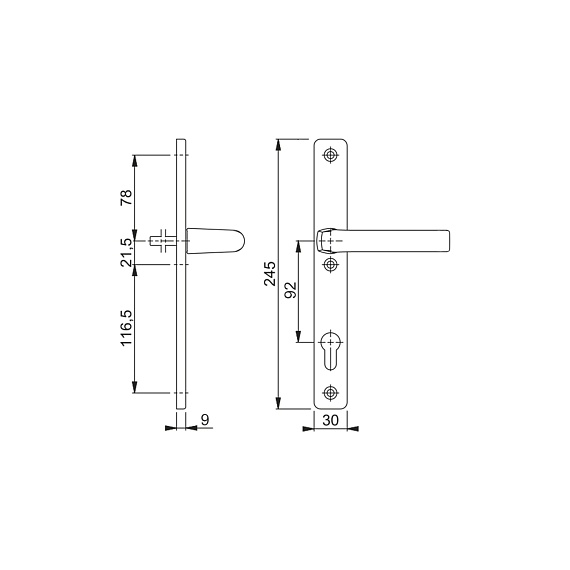 Изображение Ручки нажимные на планке Verofer PH92/30 №7